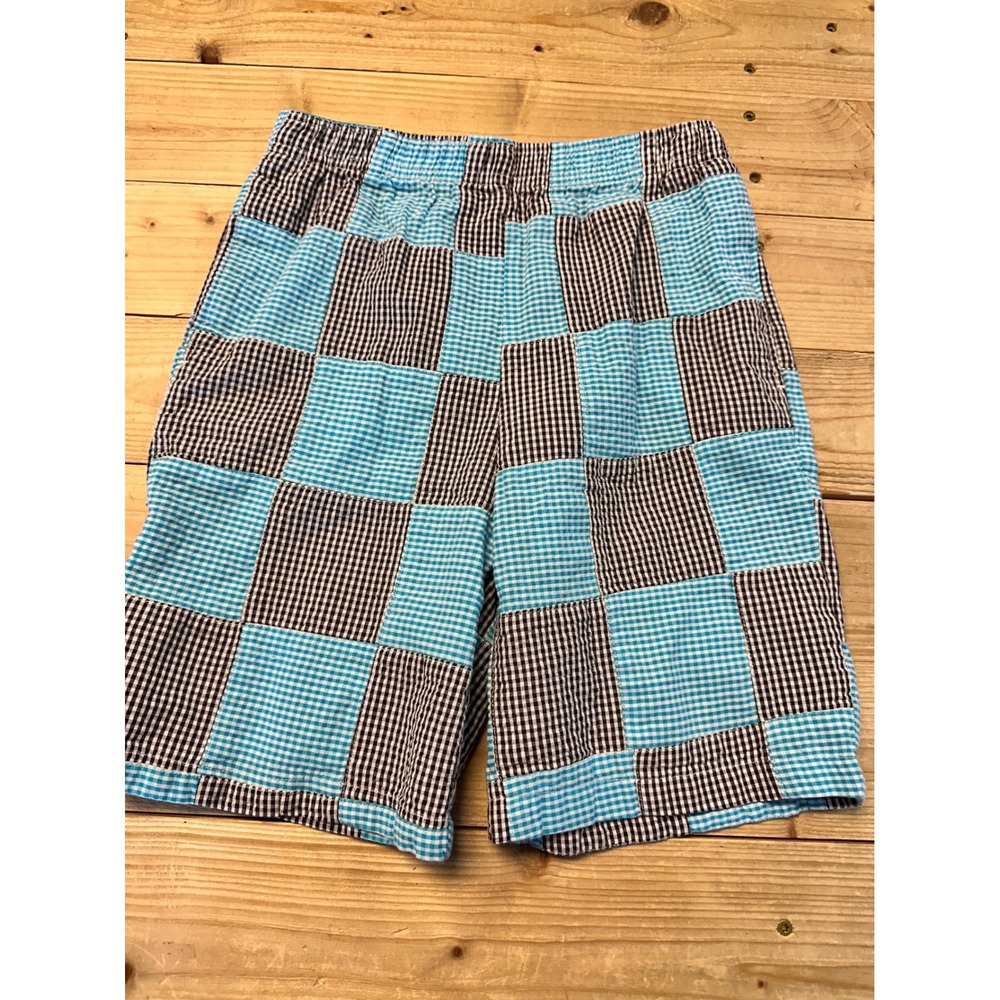 Kelly's Kids Gingham Patchwork Shorts Elastic‎ Waist Casual Comfy Size 7-8